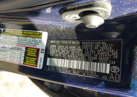 2011 Toyota Corolla Le z USA, uszkodzony, nr VIN 2T1BU4EE4BC645185